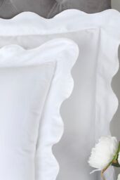 Appletree 'Scallop Edge' 100% Cotton Duvet Cover Set in White - Size: Double - thumbnail 3