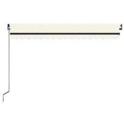 Berkfield Home Manual Retractable Awning 450x350 cm Cream - thumbnail 4