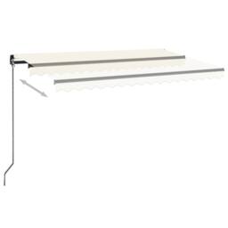 Berkfield Home Manual Retractable Awning 450x350 cm Cream - thumbnail 3