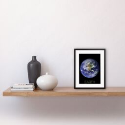 "Artery8 Wall Art Print NASA Our Solar System Earth Planet Blue Marble Space Artwork Framed 9X7 Inch in Black - Size: W7"" x H9""" - thumbnail 2