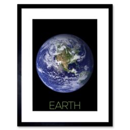 "Artery8 Wall Art Print NASA Our Solar System Earth Planet Blue Marble Space Artwork Framed 9X7 Inch in Black - Size: W7"" x H9""" - thumbnail 1