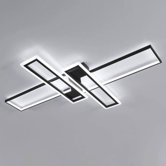 EONLION 65W Modern LED Ceiling Light 6500K 4-Sqaure Ceiling Lamp White 120cm in Black - image 1