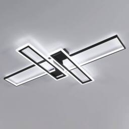 EONLION 65W Modern LED Ceiling Light 6500K 4-Sqaure Ceiling Lamp White 120cm in Black - thumbnail 1