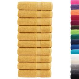 Berkfield Home Premium Hand Towels SOLUND 10pcs Gold 50x100cm 600gsm