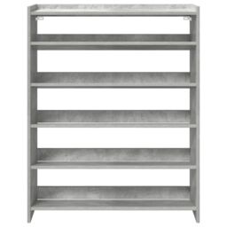 Berkfield Home Shoe Rack Concrete Grey 80x25x100 cm Engineered Wood - Size: 80 x 25 x 100 cm - thumbnail 4