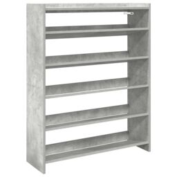Berkfield Home Shoe Rack Concrete Grey 80x25x100 cm Engineered Wood - Size: 80 x 25 x 100 cm - thumbnail 2