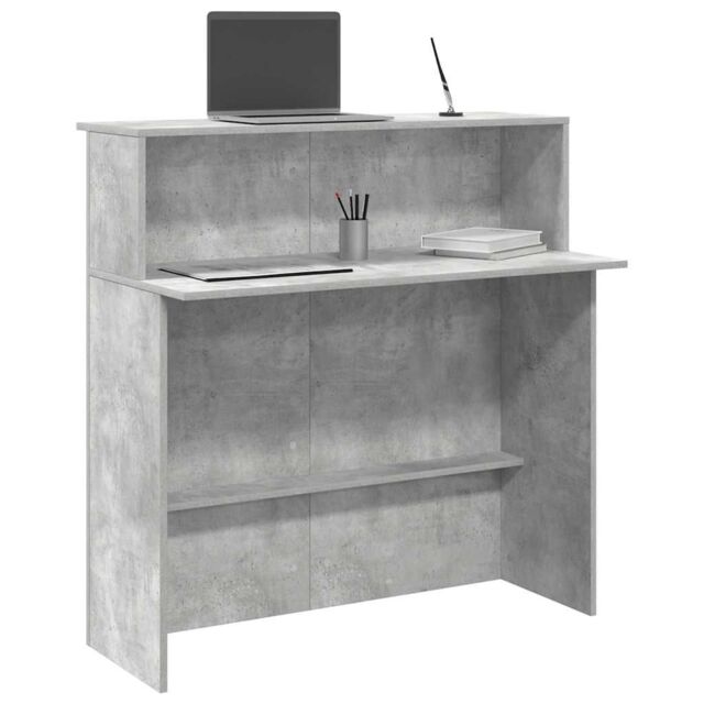 Berkfield Home Reception Desk Concrete Grey 100x50x103.5 cm Engineered Wood - image 1