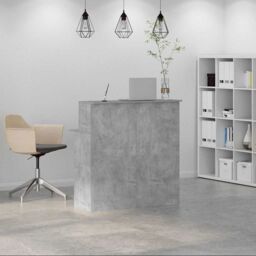 Berkfield Home Reception Desk Concrete Grey 100x50x103.5 cm Engineered Wood - thumbnail 3