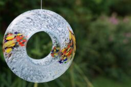Sienna Glass Hanging Bird Feeder White - thumbnail 1