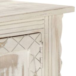 Berkfield Home TV Cabinet White 140x30x35 cm Solid Mango Wood - Size: 140 x 30 x 35 cm - thumbnail 6