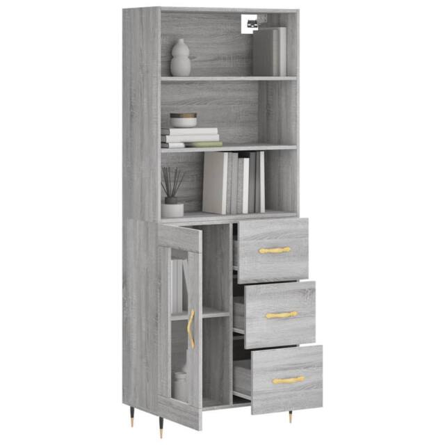 Berkfield Home Highboard Grey Sonoma 69.5x34x180 cm Engineered Wood - image 1