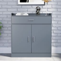 Home Discount Vida Designs Dalby 2 Door 1 Drawer Shoe Cabinet Storage in Grey - thumbnail 8
