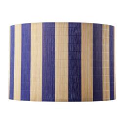 Happy Homewares Chic Natural Brown Bamboo Lamp Shade with Navy Midnight Blue Stripes - Size: 10 inches - thumbnail 4