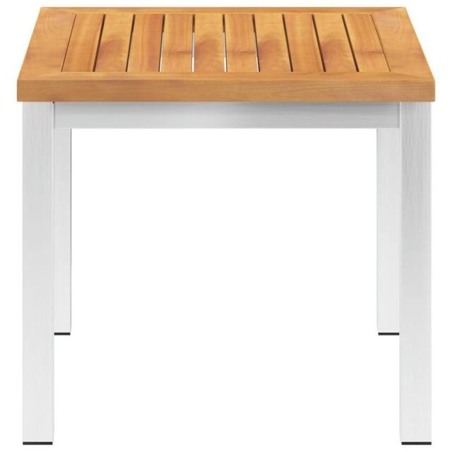 Berkfield Home Garden Side Table 45x45x38 cm Solid Acacia Wood & Stainless Steel in Brown - Size: 45 x 45 x 38 cm - image 1