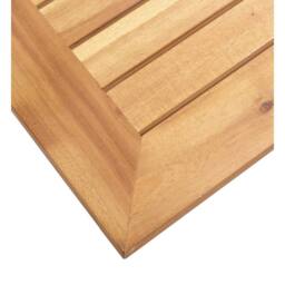 Berkfield Home Garden Side Table 45x45x38 cm Solid Acacia Wood & Stainless Steel in Brown - Size: 45 x 45 x 38 cm - thumbnail 4