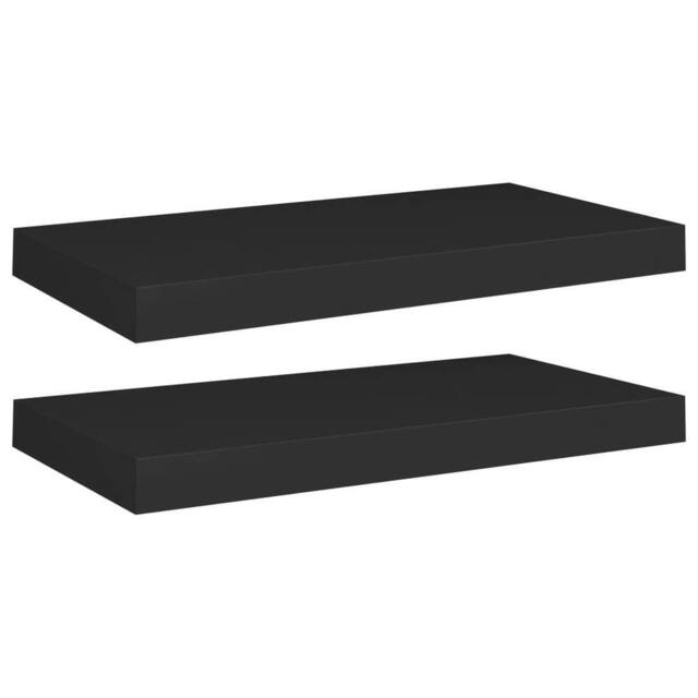 Berkfield Home Floating Wall Shelves 2 pcs Black 50x23x3.8 cm MDF - image 1