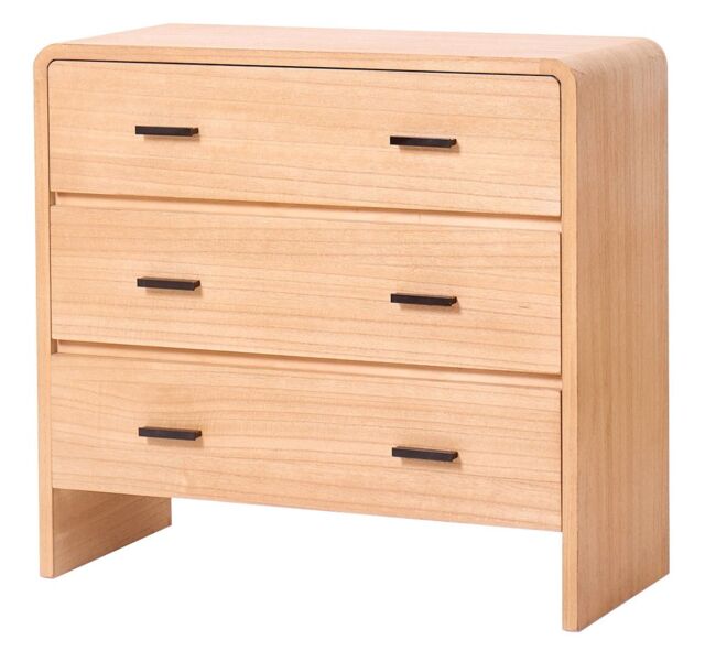 Nordlys Scandinavian Bedroom Dresser with Wood & Metal 3 Drawers Storage in Brown - image 1