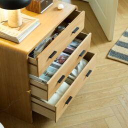 Nordlys Scandinavian Bedroom Dresser with Wood & Metal 3 Drawers Storage in Brown - thumbnail 6
