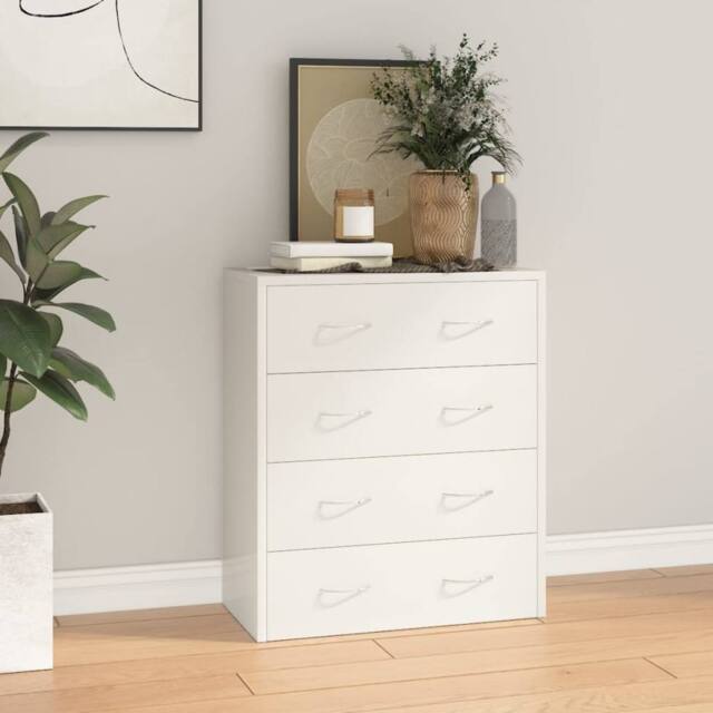 Berkfield Home Sideboard with 4 Drawers 60x30.5x71 cm High Gloss White - image 1