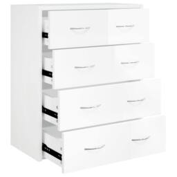 Berkfield Home Sideboard with 4 Drawers 60x30.5x71 cm High Gloss White - thumbnail 2