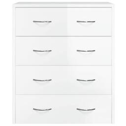 Berkfield Home Sideboard with 4 Drawers 60x30.5x71 cm High Gloss White - thumbnail 4