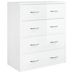 Berkfield Home Sideboard with 4 Drawers 60x30.5x71 cm High Gloss White - thumbnail 3