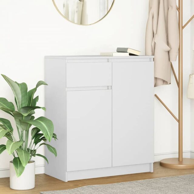 Berkfield Home Sideboard with Drawer White 71x35x84 cm Engineered Wood - Size: 71 x 35 x 84 cm - image 1