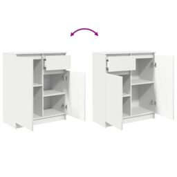 Berkfield Home Sideboard with Drawer White 71x35x84 cm Engineered Wood - Size: 71 x 35 x 84 cm - thumbnail 9