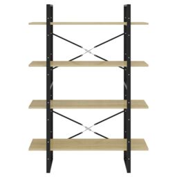Berkfield Home 4-Tier Book Cabinet Sonoma Oak 100x30x140 cm Engineered Wood in Brown - Size: 100 x 30 x 140 cm - thumbnail 5