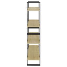 Berkfield Home 4-Tier Book Cabinet Sonoma Oak 100x30x140 cm Engineered Wood in Brown - Size: 100 x 30 x 140 cm - thumbnail 6
