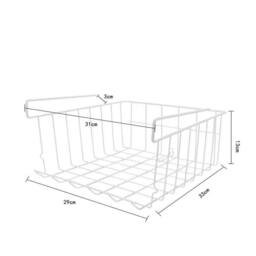 Kelvenix 2 x Large White Under Shelf Table Storage Basket Rack - Size: 0.6m2 - thumbnail 2