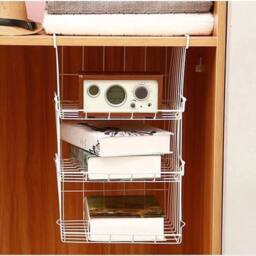 Kelvenix 2 x Large White Under Shelf Table Storage Basket Rack - Size: 0.6m2 - thumbnail 4