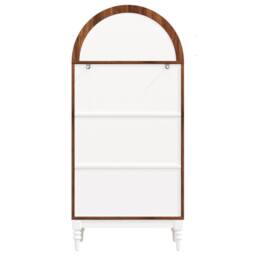 Matteo Arched Fluted Glass Display Cabinet - White Vintage Storage Unit - thumbnail 5