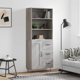 Berkfield Home Highboard Grey Sonoma 69.5x34x180 cm Engineered Wood
