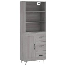 Berkfield Home Highboard Grey Sonoma 69.5x34x180 cm Engineered Wood - thumbnail 2