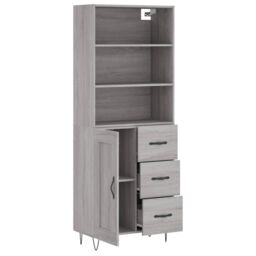 Berkfield Home Highboard Grey Sonoma 69.5x34x180 cm Engineered Wood - thumbnail 4