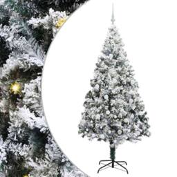 Berkfield Home Artificial Christmas Tree with 300 LEDs with Stand Green 210 cm - thumbnail 2