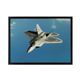"Artery8 Dunaway Military USA F 22 Raptor Jet Framed Canvas Wall Art Print in Blue - Size: W12"" x H16""" - thumbnail 1