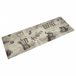 Berkfield Home Kitchen Rug Washable Coffee Grey 60x180 cm Velvet