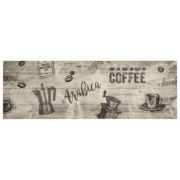 Berkfield Home Kitchen Rug Washable Coffee Grey 60x180 cm Velvet - thumbnail 2