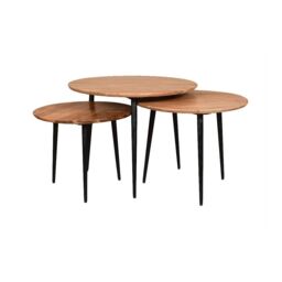 EONLION Set of 3 Coffee Tables Heavy Duty Sets Durable Desk Sets New Design in Beige - thumbnail 3