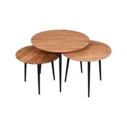 EONLION Set of 3 Coffee Tables Heavy Duty Sets Durable Desk Sets New Design in Beige - thumbnail 5