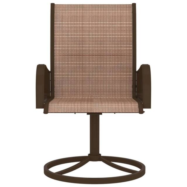 Berkfield Home Garden Swivel Chairs 2 pcs Textilene & Steel Brown - image 1