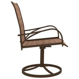 Berkfield Home Garden Swivel Chairs 2 pcs Textilene & Steel Brown - thumbnail 4
