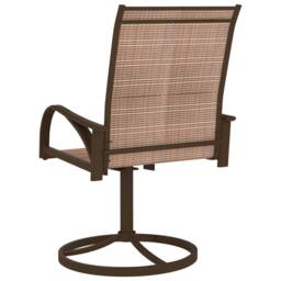 Berkfield Home Garden Swivel Chairs 2 pcs Textilene & Steel Brown - thumbnail 5