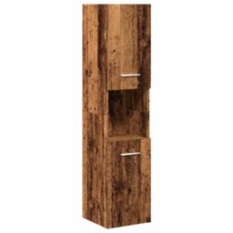 Berkfield Home 4 Piece Bathroom Furniture Set Old Wood Engineered Wood in Brown - thumbnail 6