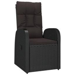Berkfield Home 9 Piece Garden Dining Set with Cushions Black Poly Rattan - thumbnail 3