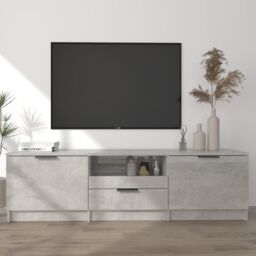 Berkfield Home TV Cabinet Concrete Grey 140x35x40 cm Engineered Wood - Size: 140 x 35 x 40 cm