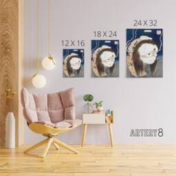 "Artery8 The Lantern Ghost Iwa Canvas Wall Art Print Katsushika Hokusai in Blue - Size: W18"" x H24""" - thumbnail 4