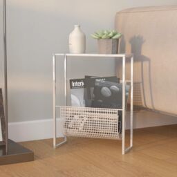 Berkfield Home Magazine Rack Silver 35x15x45 cm Steel - Size: 35 x 15 x 45 cm - thumbnail 1